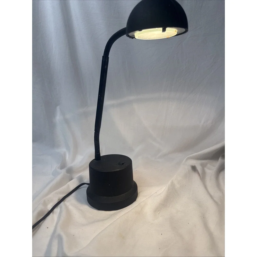 Vintage 80's Gooseneck Memphis Post Modern Table Desk Task Halogen Dome Lamp 15